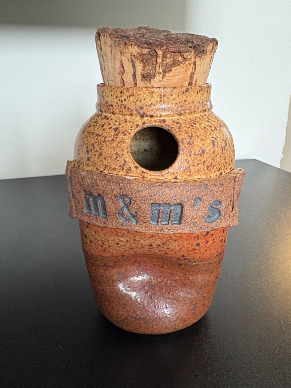 Richard & Susan Roth Winlock Washington M&M's Dispenser Jar Brown